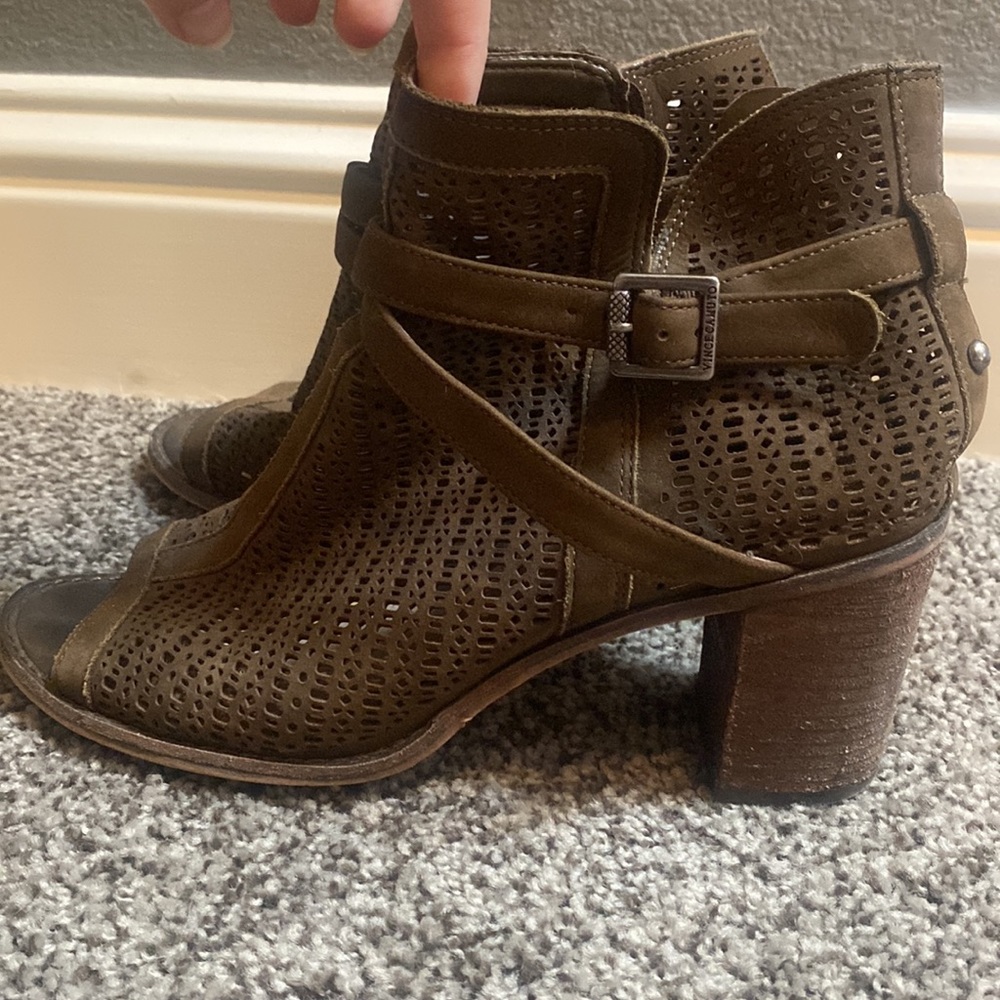 Vine Camuto olive booties